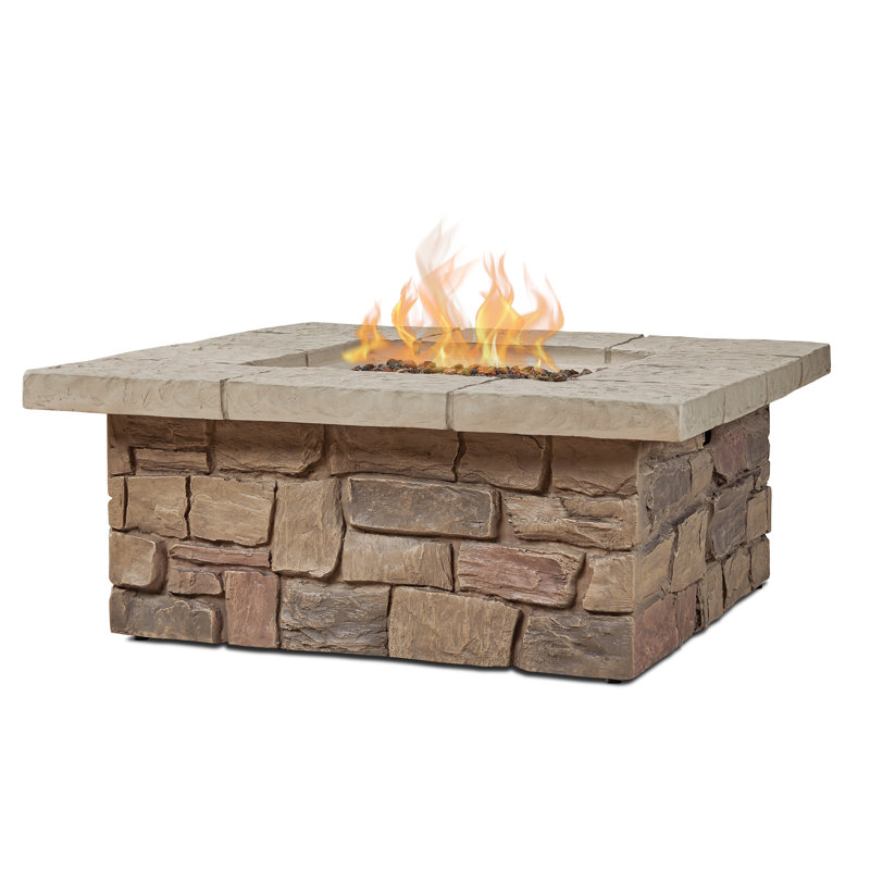 Real Flame Sedona 15.25'' H x 38.25'' W Concrete Outdoor Fire Pit Table